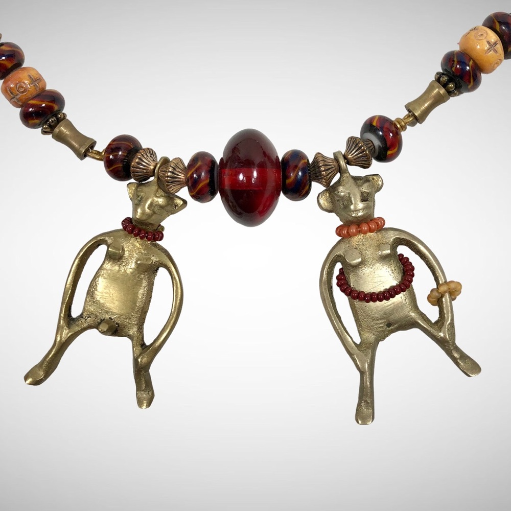 Vintage Fertility Man/Woman Anatomical Beaded Necklace